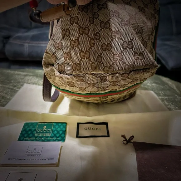 Authentic Vintage Gucci Beige and Brown Women's Tote Bag  on sale make offer - Picture 10 of 17